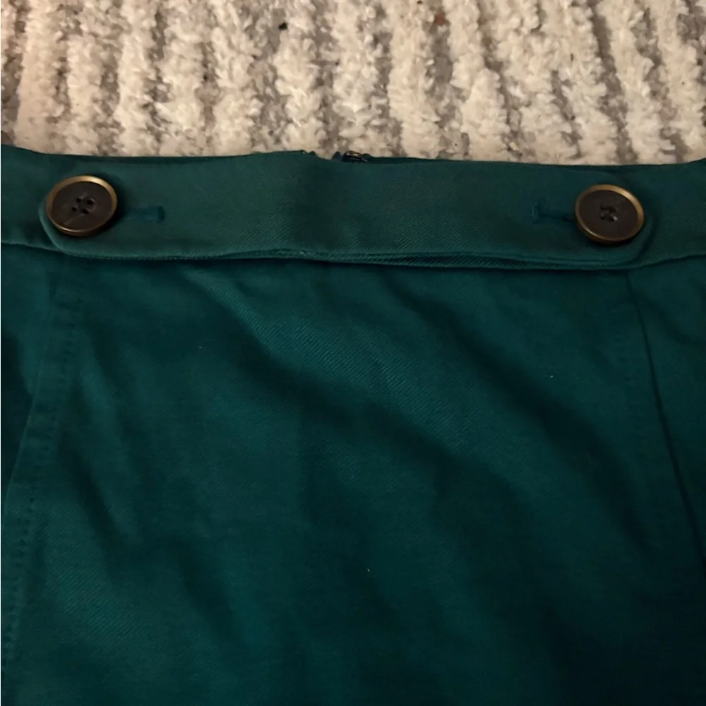 Ann Taylor Loft green button straight career skirt size 8 - Picture 2 of 4